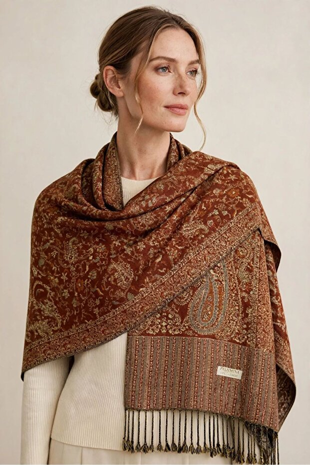 100% Cashmere Imported Pashmina Women's Shawl Soft Textured Winter Shoulder Shawl