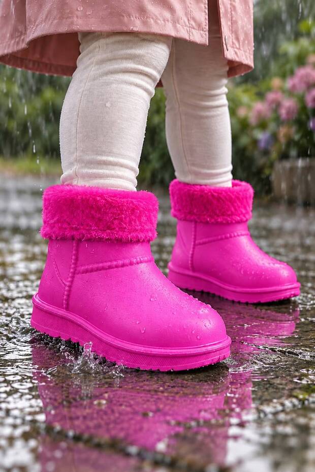 Slr Shoes Waterproof Girls' Eva Rain Snow Boots with Fur Inside