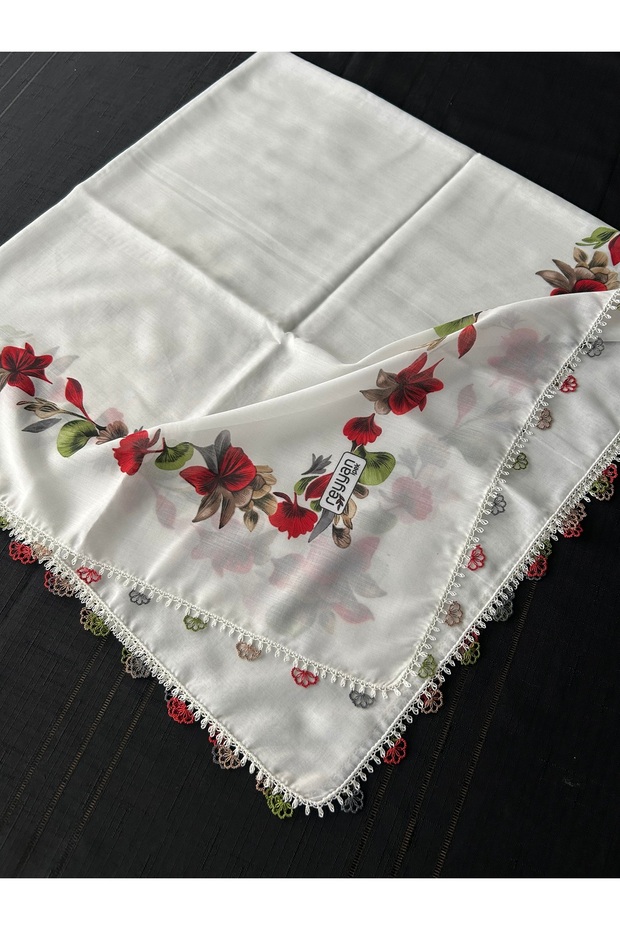 Hand Work Needlepointed Square Writing 100X100 cm Handcrafted