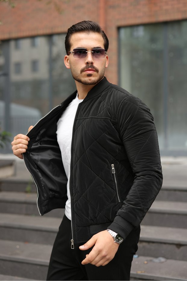 KAPİTONELİ ASTARLI FERMUARLI BASİC BOMBER MONT