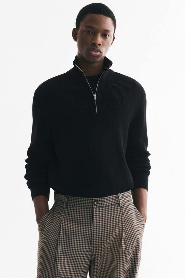 Regular Fit Zip-top jumper