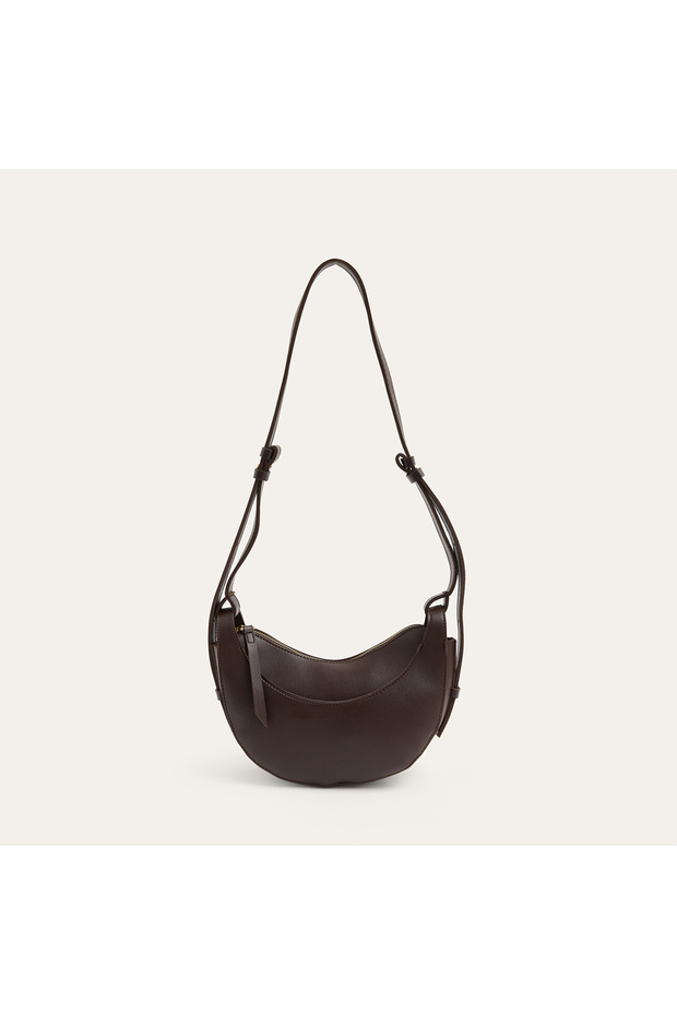 Women's Brown Oval Shoulder Bag