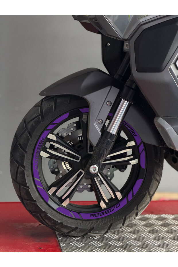 Wheel Rim Stripe Sticker Set for Mondial Ressivo Scooter (12 Pieces Front Rear Enough)