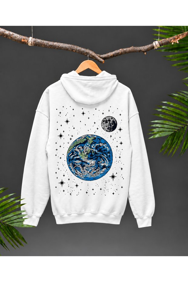 Sailor Moon Space Themed Oversize Hoodie – Unisex Anime Sweatshirt with Planet Pattern