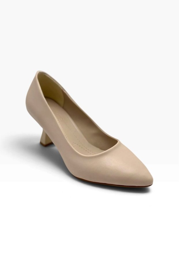 C-Shoes Bj249-26 Skin Leather Medium Heeled Women's Stiletto