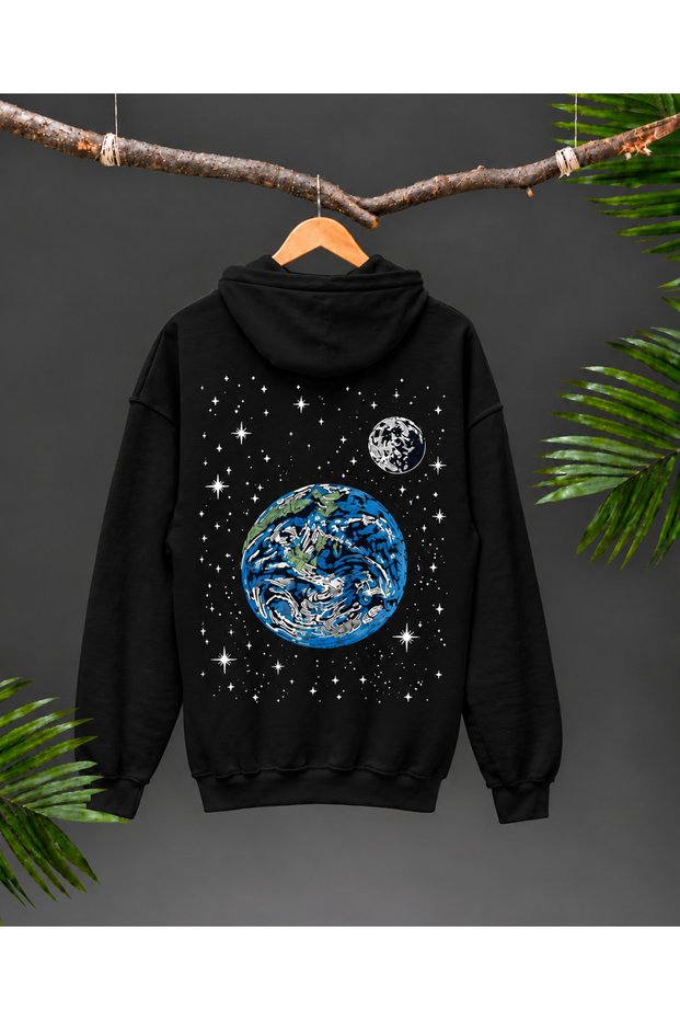Sailor Moon Space Themed Oversize Hoodie – Unisex Anime Sweatshirt with Planet Pattern