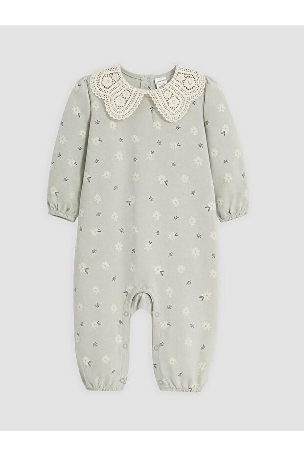 Esvab • Modern & Distinctive Baby Roba Collar Printed Baby Girl Jumpsuit