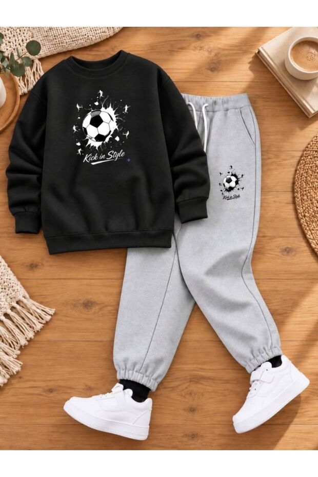 Armikids Unisex Football Printed Crew Neck Tracksuit Set