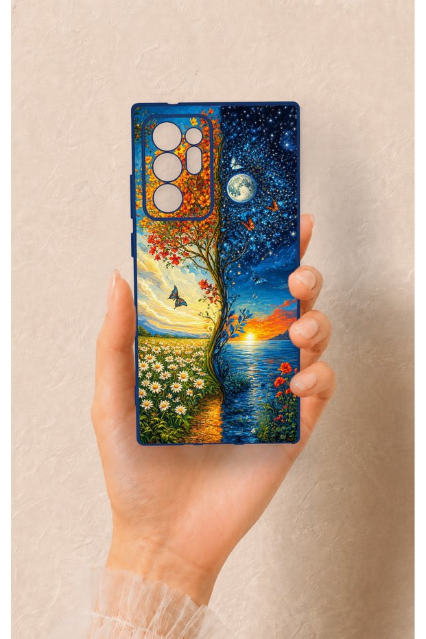 Samsung Note 20 Ultra Compatible Silicone Case with Sky and Earth Pattern