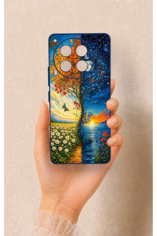 Tecno Camon 30 Compatible Silicone Case with Sky and Earth Pattern