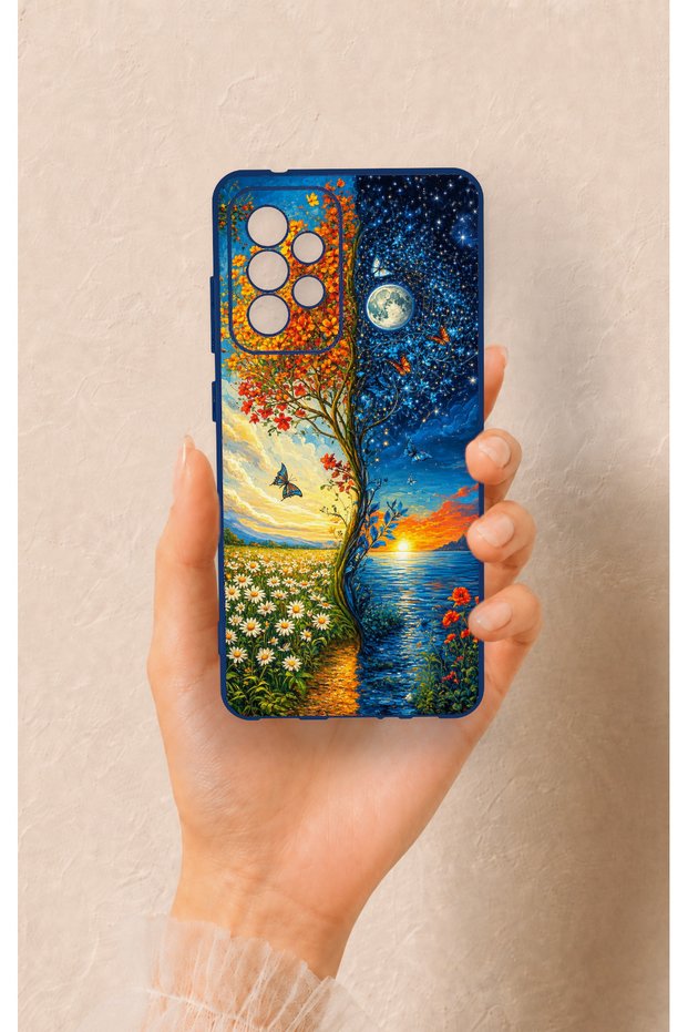 Samsung A52 Compatible Sky and Earth Pattern Silicone Case