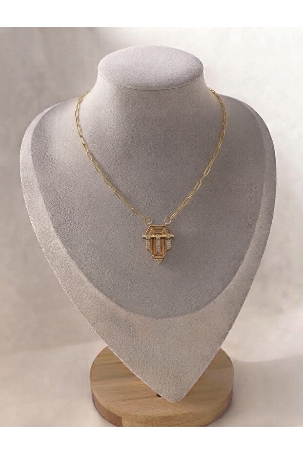 Taşlı Gold Kolye