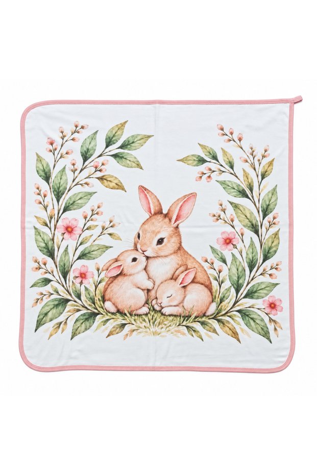 Panel Patterned Baby Blanket Double Layer Interlock 100% Cotton 85X85 cm