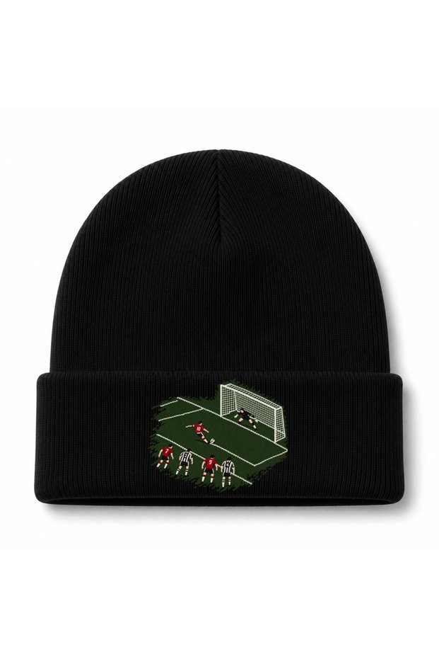 Final Shot Penalty Football Action Graphic Beanie
