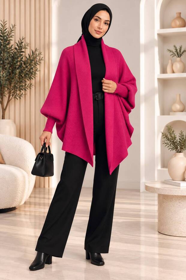 Women's comfortable fit knit poncho