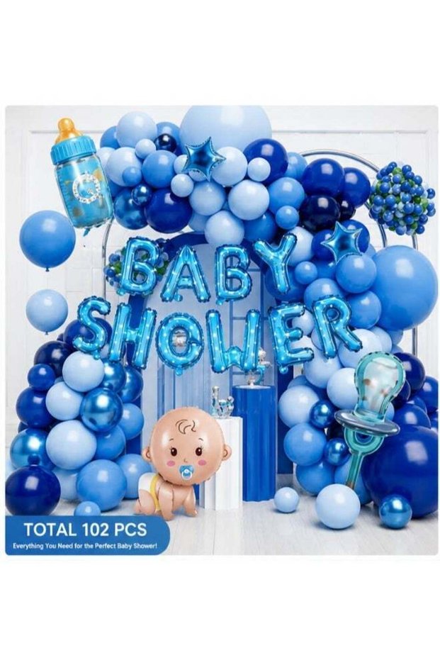 Baby Shower Balloons Decoration Set, Premium Thick Latex & Metallic Balloons for Baby Shower Party,
