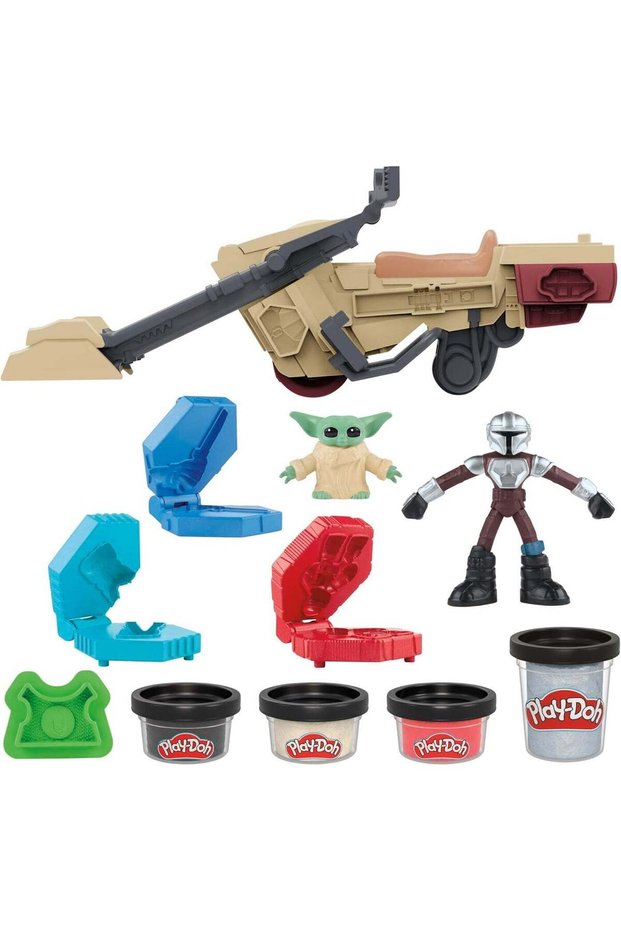 STAR WARS: THE MANDALORIAN Launching Speeder Playset with Grogu & Mando Action Figures