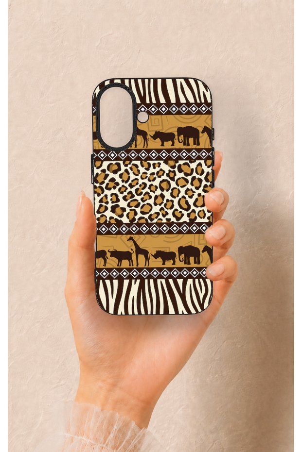 iPhone 16 Compatible African Safari Patterned Silicone Case