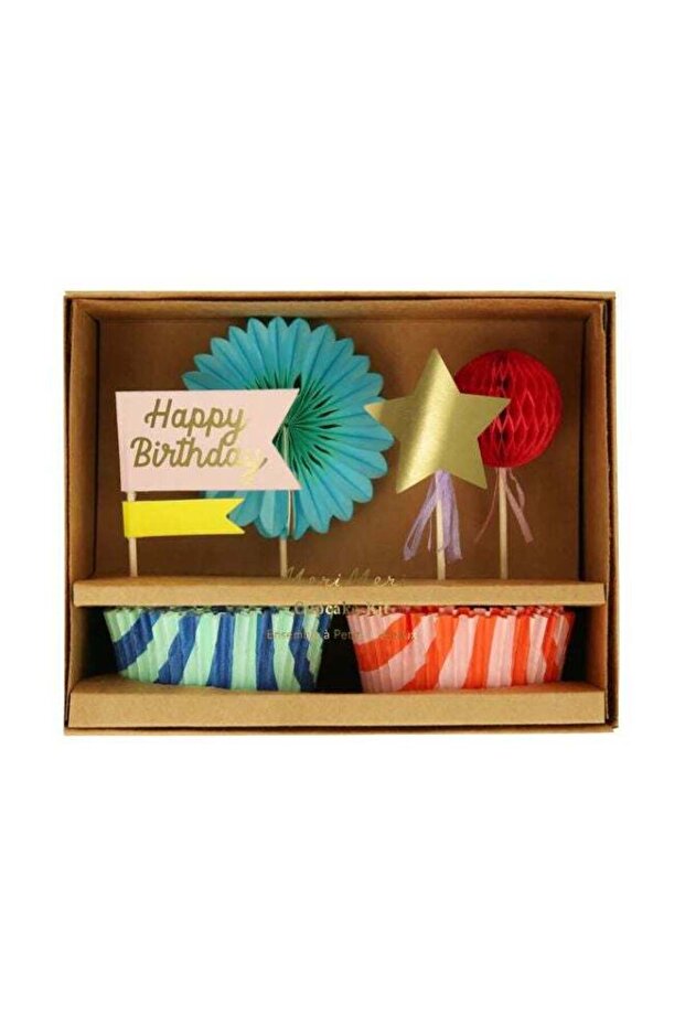 Stripe Party Cupcake Kit