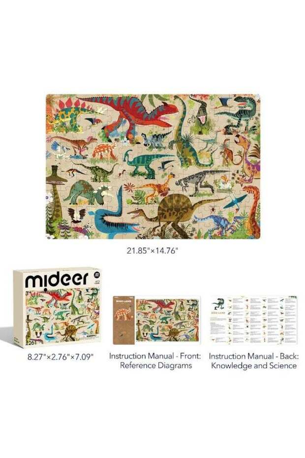 Let’s Learn Dino Land Puzzle 126 Pieces for Kids 3+, Educational Dinosaur Jigsaw Puzzle with Prehis