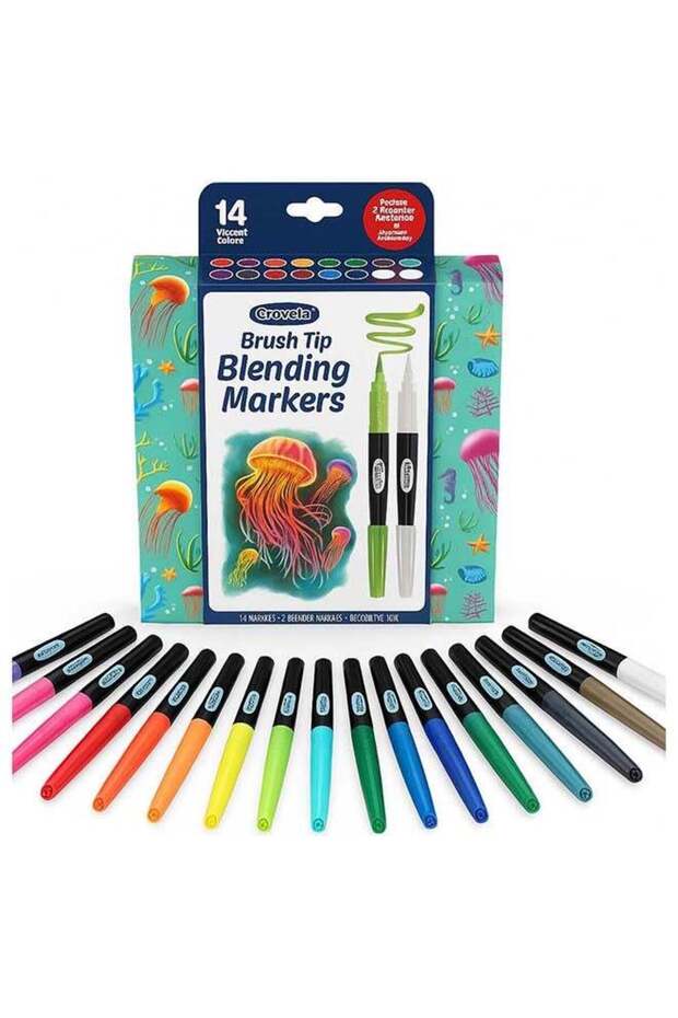 Blending Markers Set, 16 Count with 2 Colorless Blenders – Brush Tip Art Markers for Adults & Teens