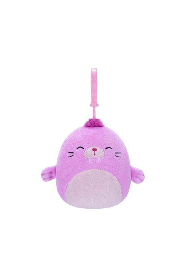 3.5 inch Little Plush Clip-on Pepper Pink Walrus , Officially Licensed Kellytoy Plush Toy, Colorful