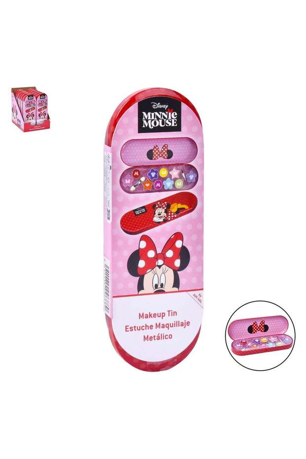 Air-Val Disney Minnie Mouse Makeup Tin Case (Red/Pink)