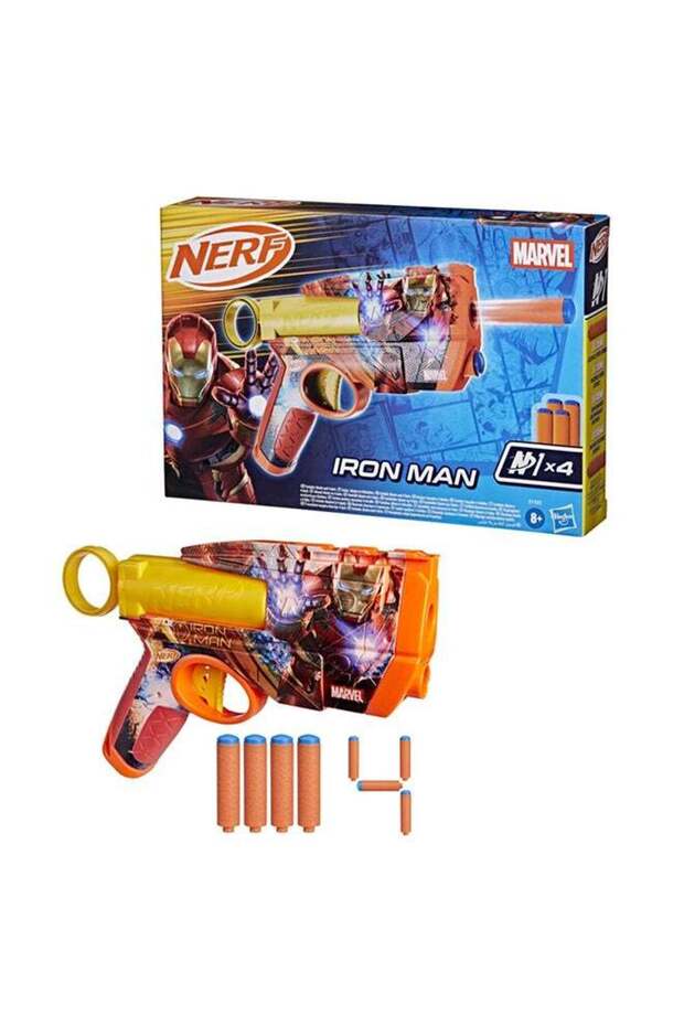 Nerf, Ink Iron Man Single Fire Dart Blaster includes 4 N1 Foam Darts 2 Dart Capacity for G1923, 8+