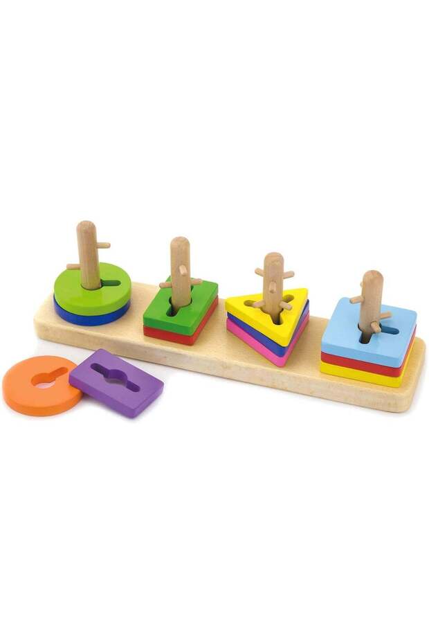 VIGA Shape Fitting Game Puzzle - Educational Stacking Toy for Kids
