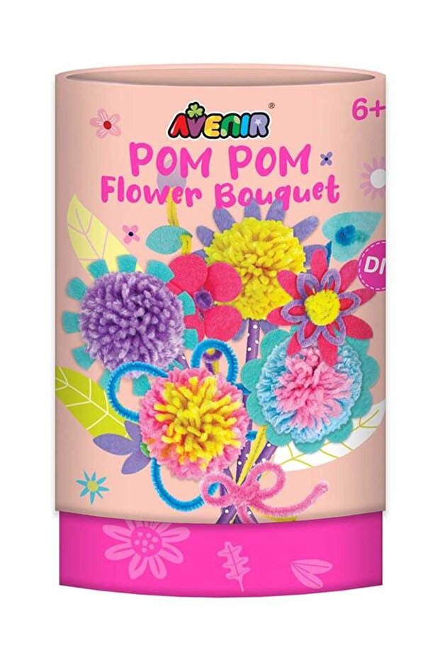 Pom Pom Bouquet - Flowers Multicolor | activity for kids | pre-cut felts and felt stickers | Per