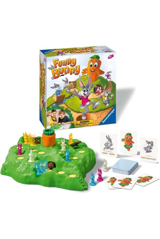 Ravensburger Funny Bunny Board Game â€“ Classic Family Game with Bunny Race Adventure, Easy Rules,