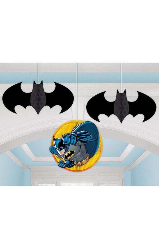 3-Piece Batman Hanging Decoration Set Birthday Theme Party Supplies