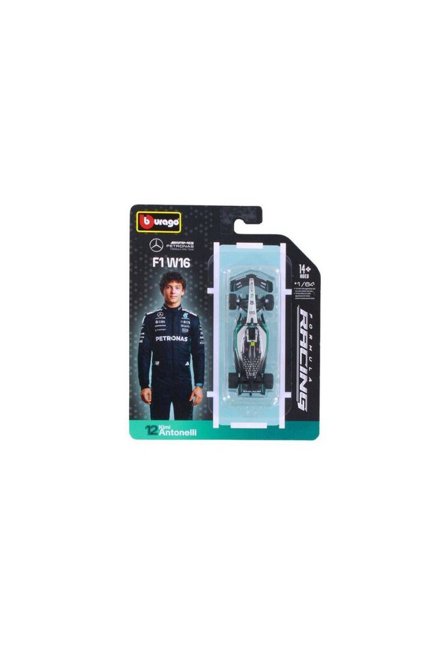 Bburago Formula One Racing 2025 Mercedes-AMG Petronas F1 W16 #12 Kimi Antonelli Die-cast Car (1:64,