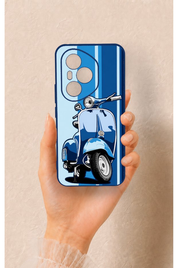 Honor 400 Pro Compatible Blue Scooter Patterned Silicone Case