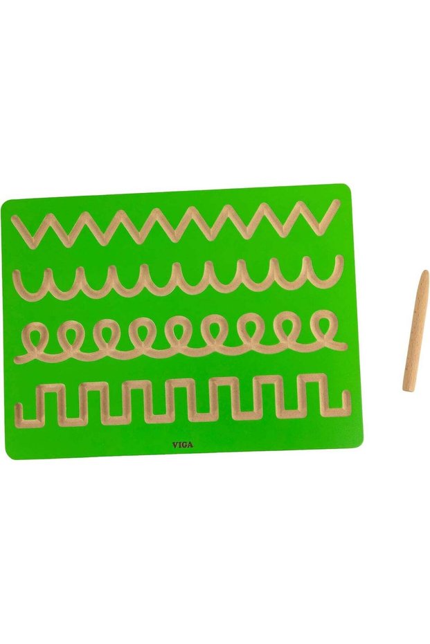 VIGA Wooden Pattern Tracing Board - Montessori Pre Writing Toy for Kids