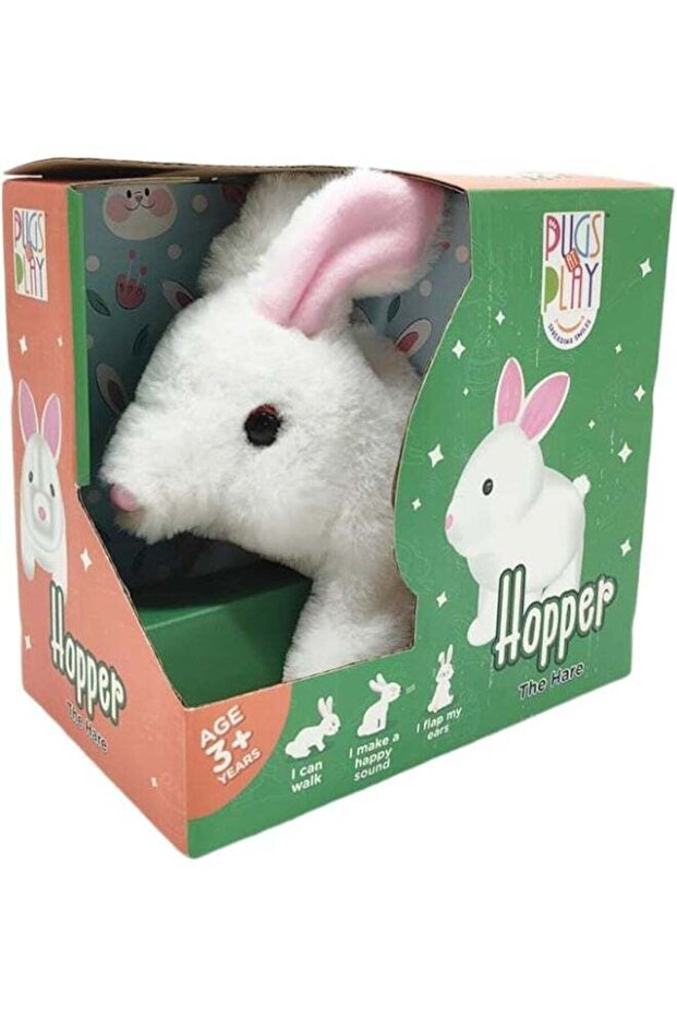 Pugs at Play Hopper Jumping rabbit – Interactive Electronic Pet Toy for Kids Ages 3+