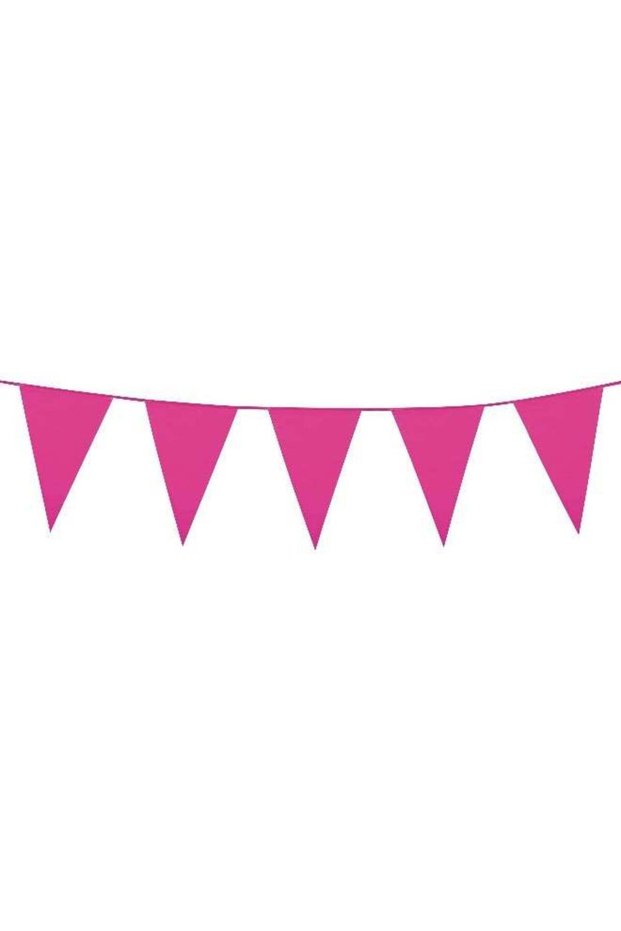 Ciao Fuchsia Triangle Flag Banner – 10 Meter Party Bunting with Large 46×30 cm Pennants for Birthda
