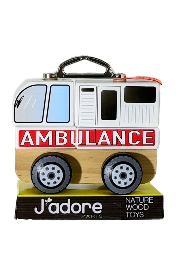 Paris Nature Wood Toys Ambulance Stacking Truck