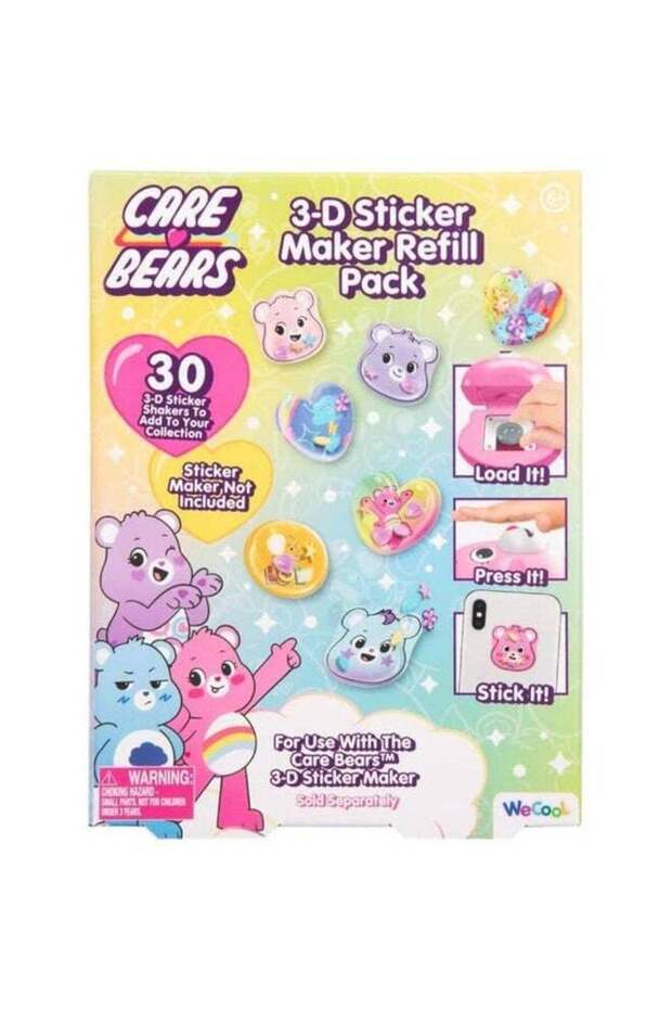 WeCool Care Bears 3D Sticker Maker Refill Pack (30 Stickers)