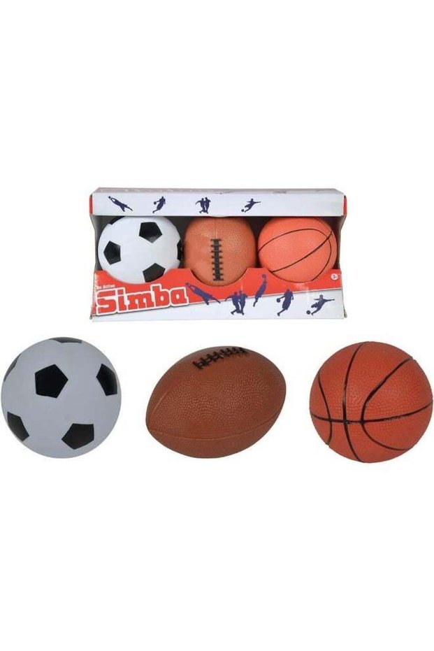 3-Ball Set – Basketball, Rugby & Football Sports Toy for Kids