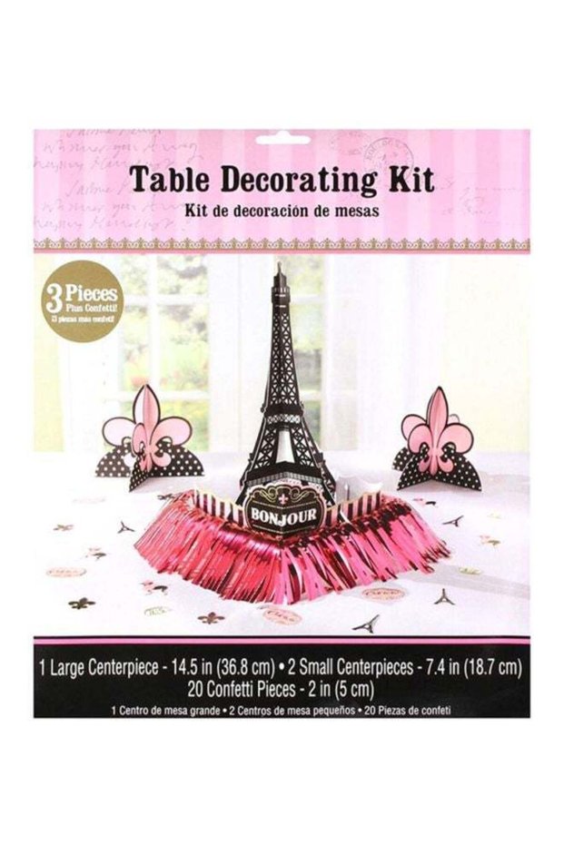 3-Piece A Day In Paris Table Decorating Kit 1xLarge Centrepiece 36.8, 2xSmall Centerpiece 18.7, 20x