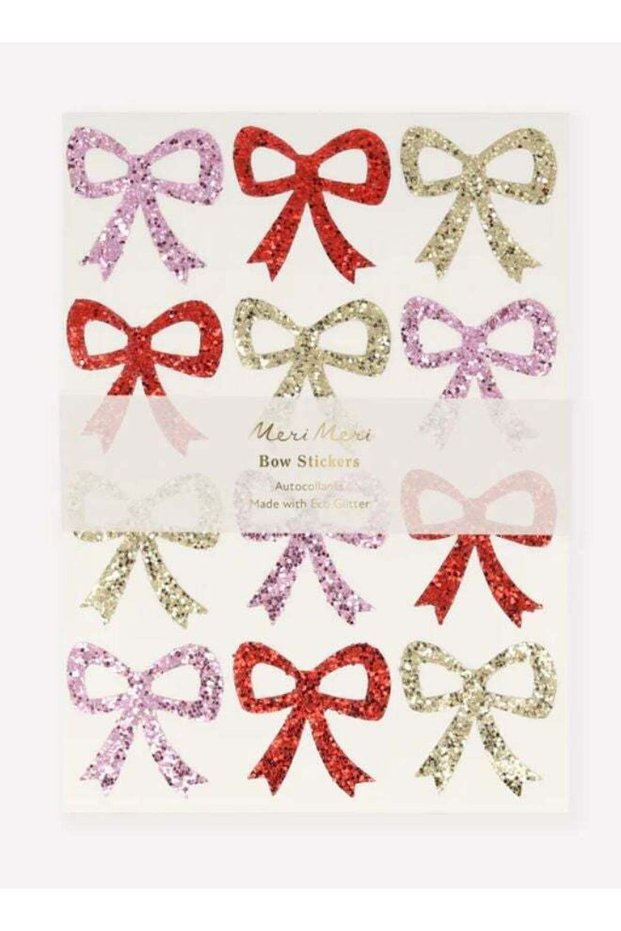 Eco Glitter Bow Stickers