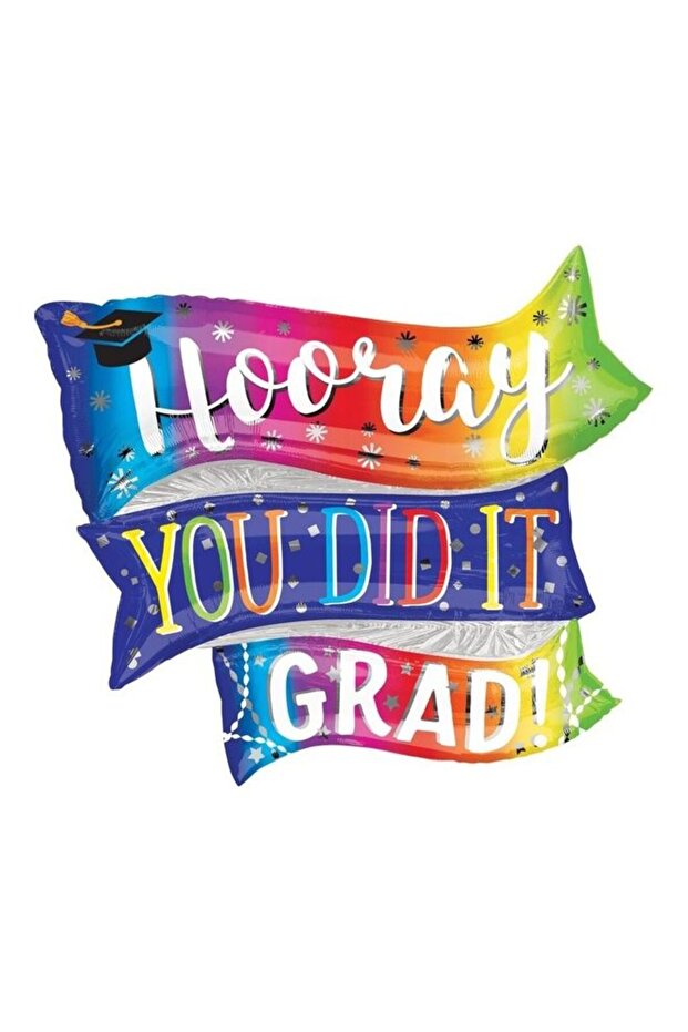 Hooray You Did It Grad! Graduation Balloon Decorations Party Supplies