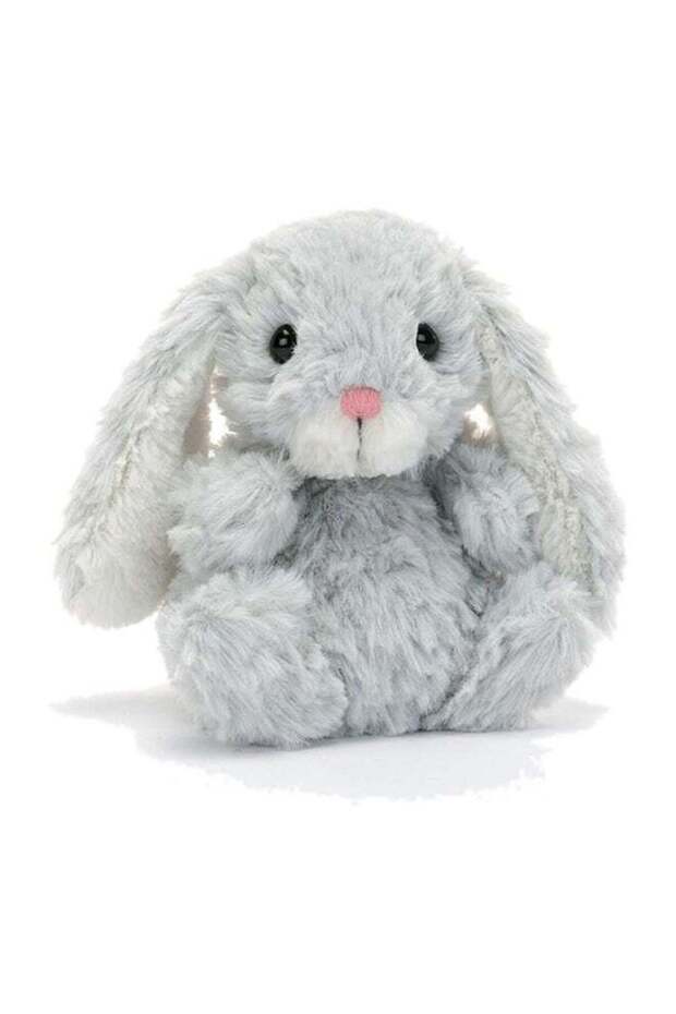 Silver Yummy Bunny Plush Toy 15cm, Soft Grey Collectable Bunny Teddy, Mini Stuffed Animal for Kids,