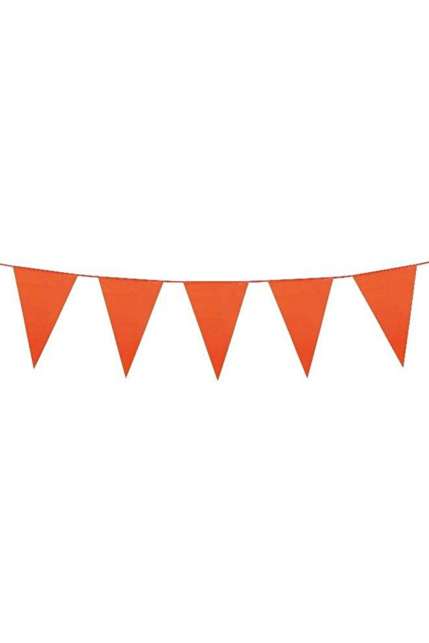 Ciao Orange Triangle Flag Banner – 10 Meter Party Bunting with Large 46×30 cm Pennants for Birthday