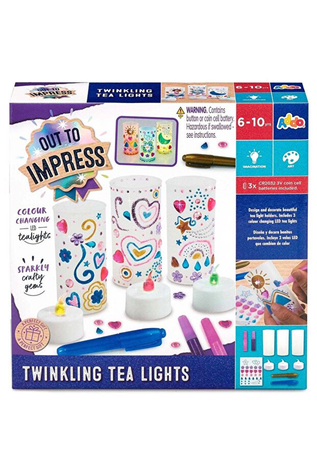 Out To Impress Twinkling Tea Lights Holder, Battery Operated | Decorate & Personalise your Tea Ligh