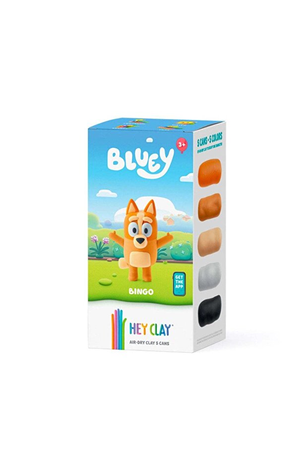 Hey Clay Bluey Bingo Air-Dry Clay Cans Set (74 g, 5 Cans)