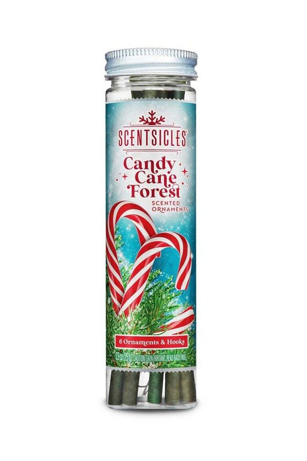 Scentsicles Christmas Candy Cane Forest Scented Ornaments With Hooks - 1 Bottle (6 Pcs Sticks Tot