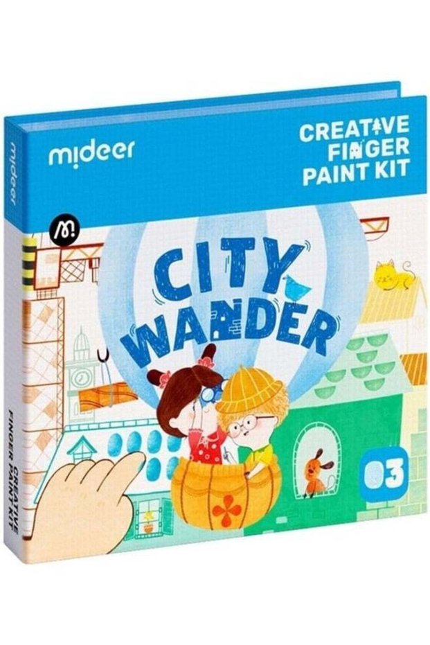 City Wander Finger Paint Set for Toddlers – Washable Non Toxic Finger Paint Kit with 8 Colors & 50