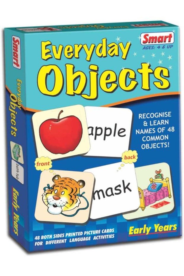 Creative's Smart Everyday Objects Flash Cards for Kids - 48 Double-Sided Picture Cards - Learn Comm
